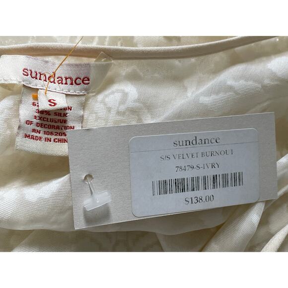 Sundance Ivory Velvet Burnout Sheer Blouse - Picture 6 of 6